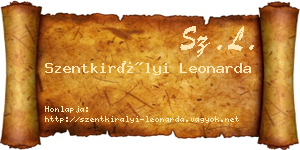 Szentkirályi Leonarda névjegykártya